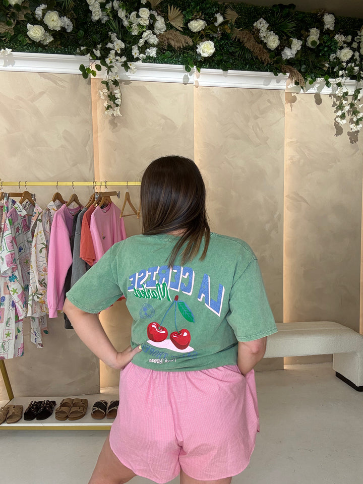 Cherry Graphic T-Shirt - Green