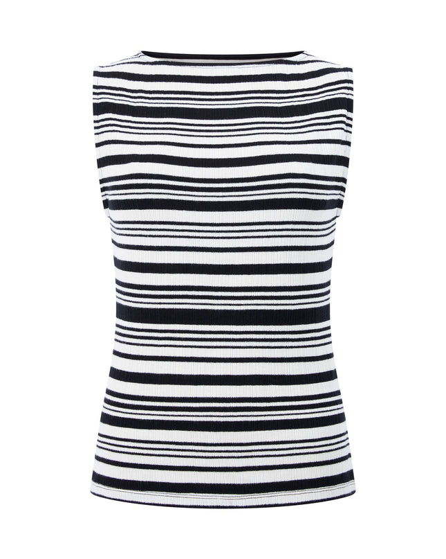 French Connection Sasia Rib Knit Top - Black/White
