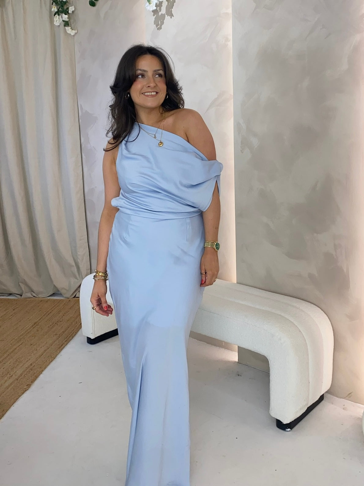 Asymmetric Midi Dress - Powder Blue Spoilt Belle Boutique Asymmetric Midi Dress - Powder Blue Spoilt Belle Boutique