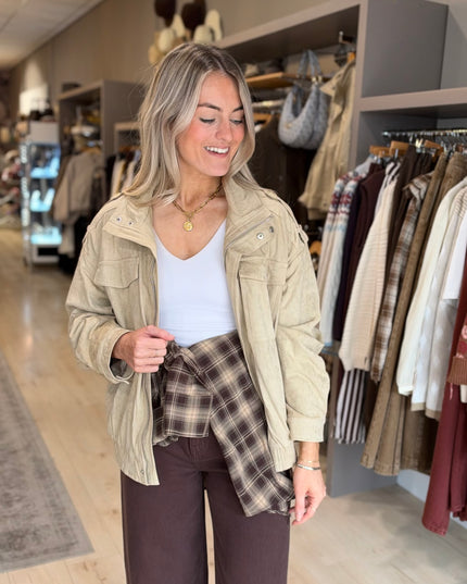 Plaid Flannel Shirt - Brown/White
