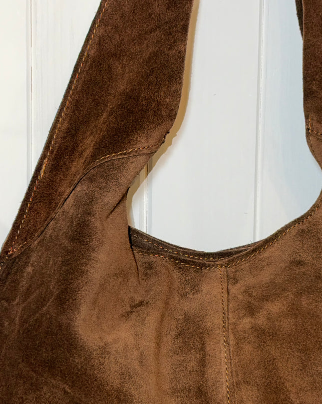 Suede Tote  Bag- Brown