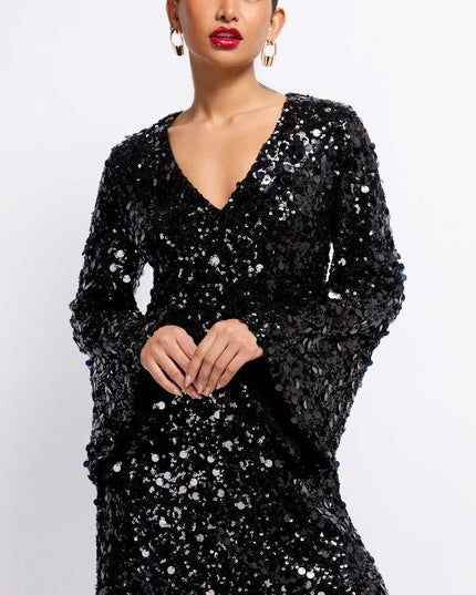 Sequin Mini Dress by Vogue Williams - Black