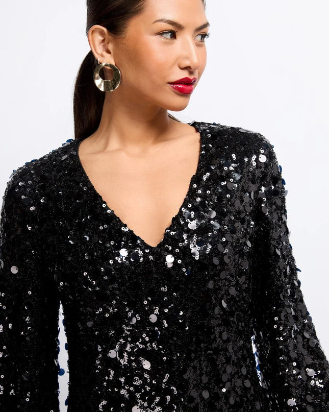 Sequin Mini Dress by Vogue Williams - Black