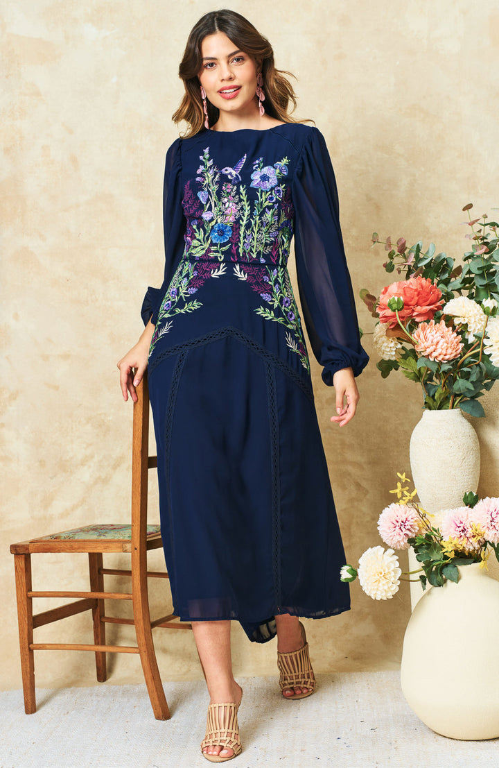 Cassandra Dress - Navy