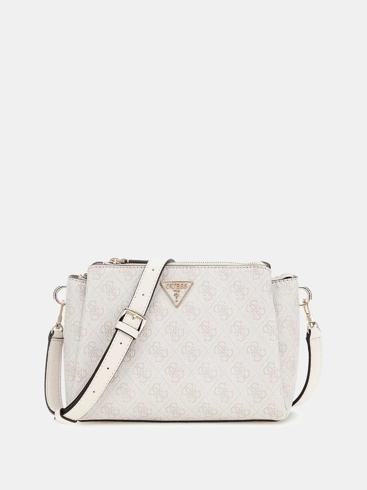 Guess Noelle Triple Compartment Crossbody - White Logo