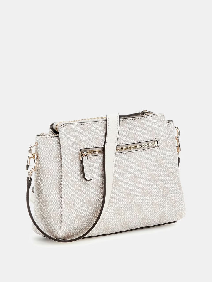 Guess Noelle Triple Compartment Crossbody - White Logo