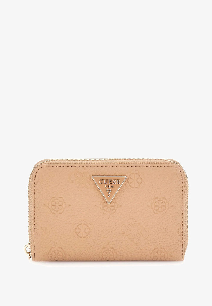 Guess Cresidia Medium Zip Around Purse - Beige