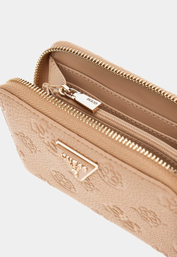 Guess Cresidia Medium Zip Around Purse - Beige