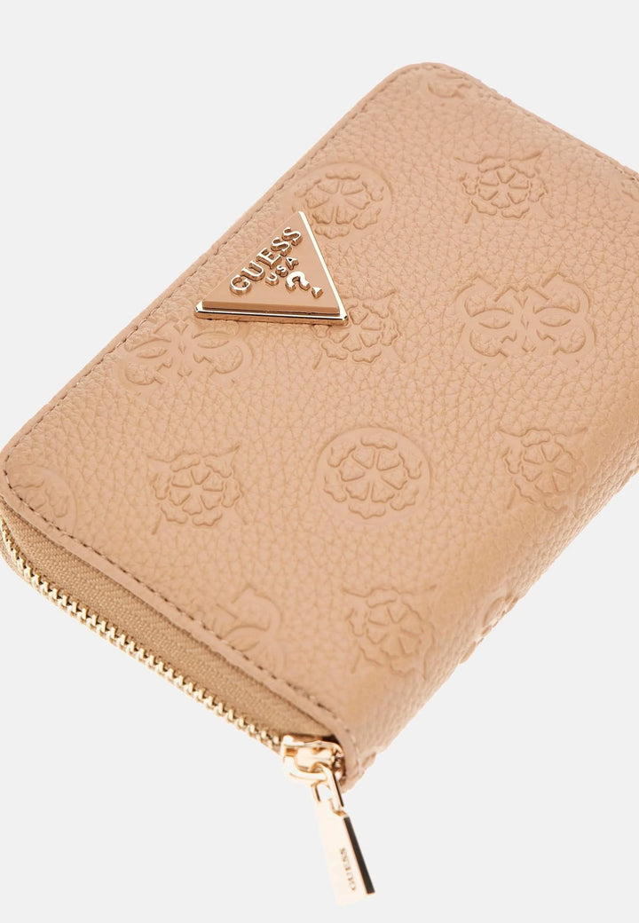 Guess Cresidia Medium Zip Around Purse - Beige