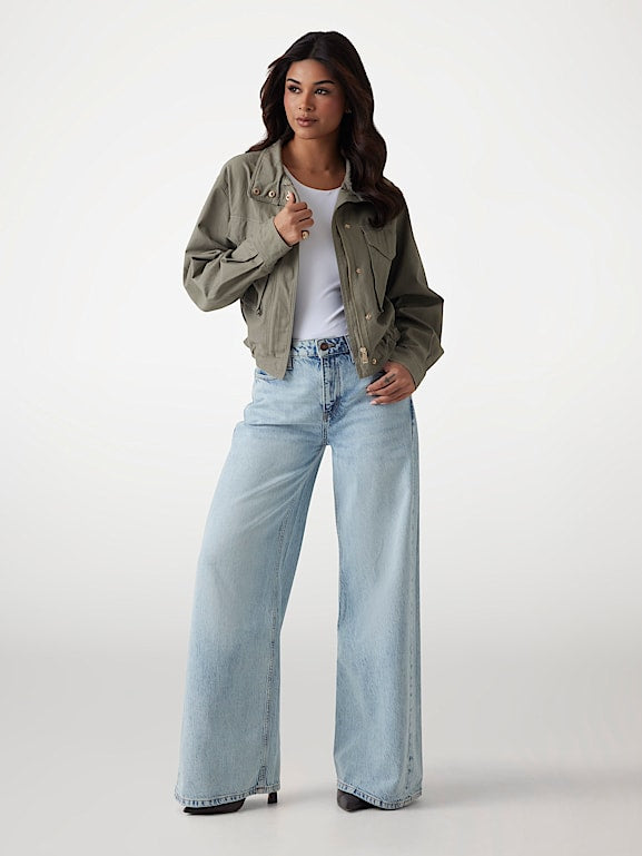 Guess Cropped Jacket - Green