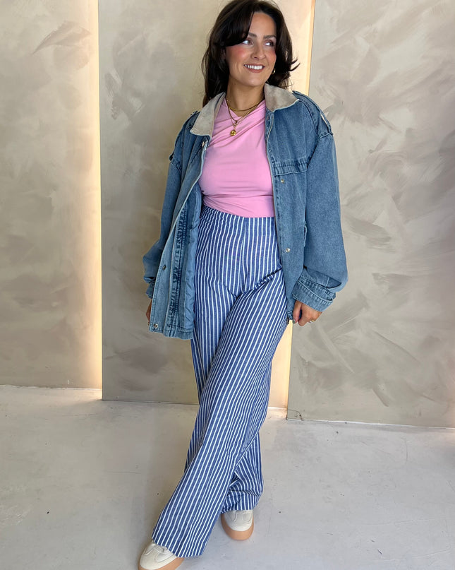 Oversized Denim Jacket - Light Blue
