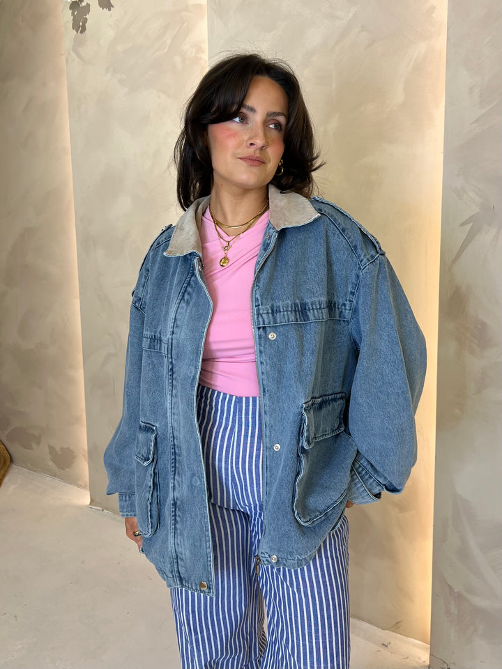 Oversized Denim Jacket - Light Blue