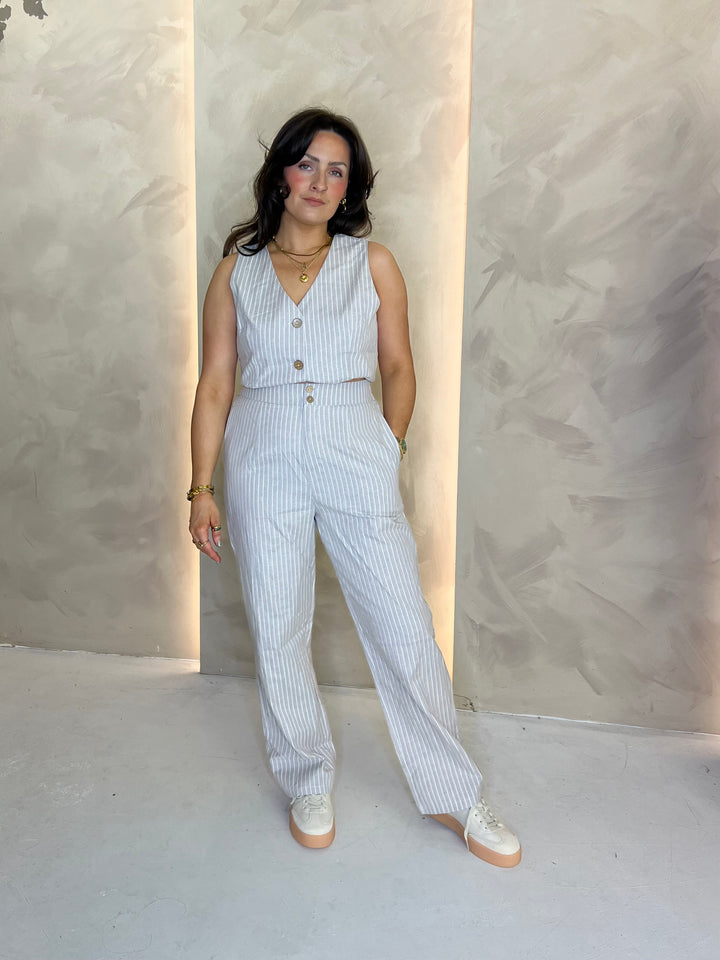 Pinstripe Suit - Neutral