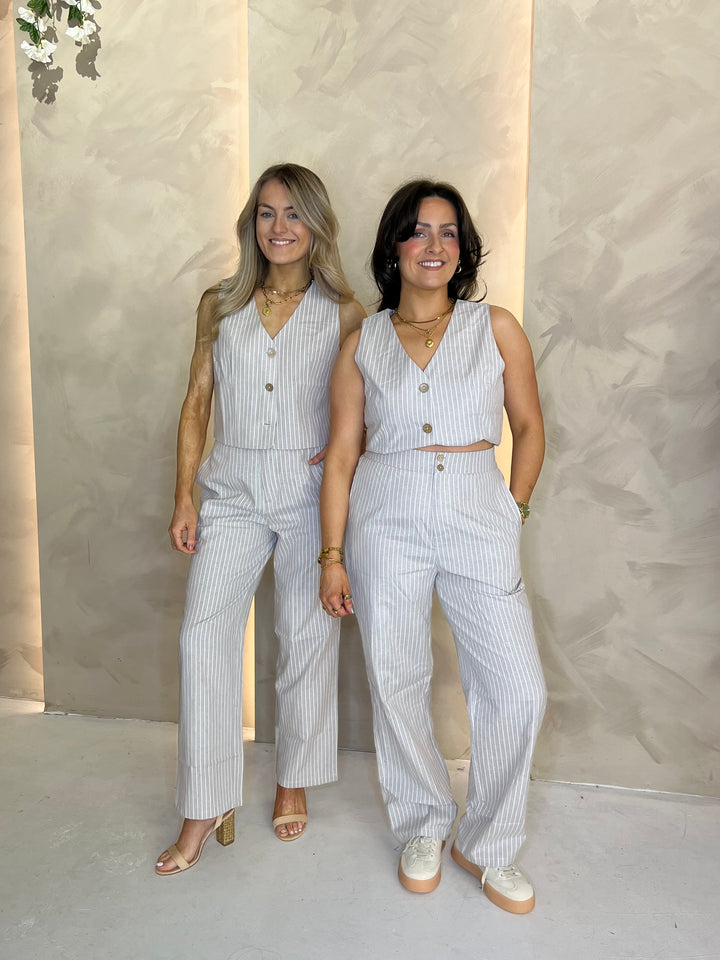 Pinstripe Suit - Neutral