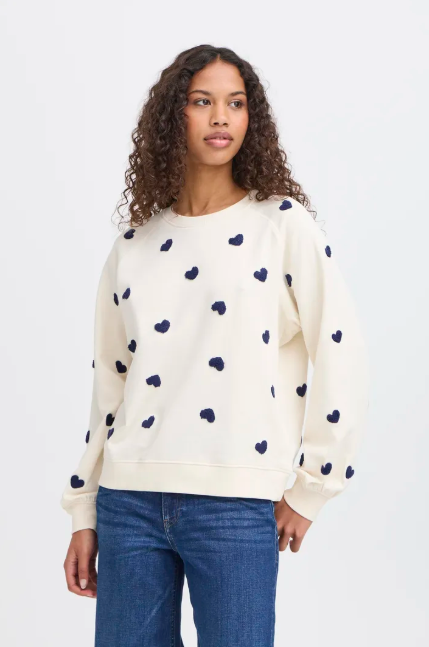Kasura Sweatshirt - Cream/Navy
