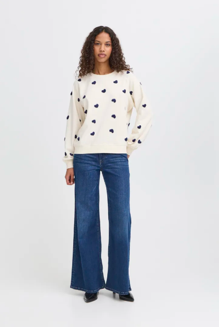 Kasura Sweatshirt - Cream/Navy