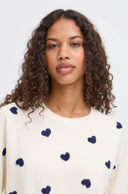 Kasura Sweatshirt - Cream/Navy