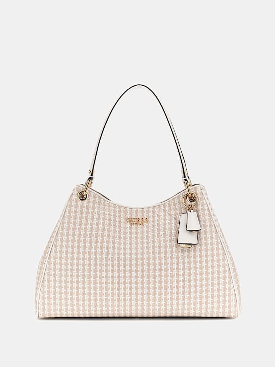 Guess Mirema Woven Shopper - White Multi