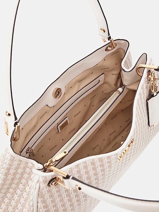 Guess Mirema Woven Shopper - White Multi