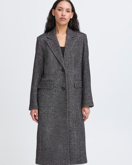 Emmalu Coat - Black Herringbone