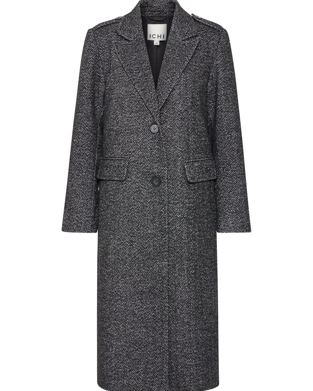 Emmalu Coat - Black Herringbone