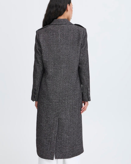 Emmalu Coat - Black Herringbone