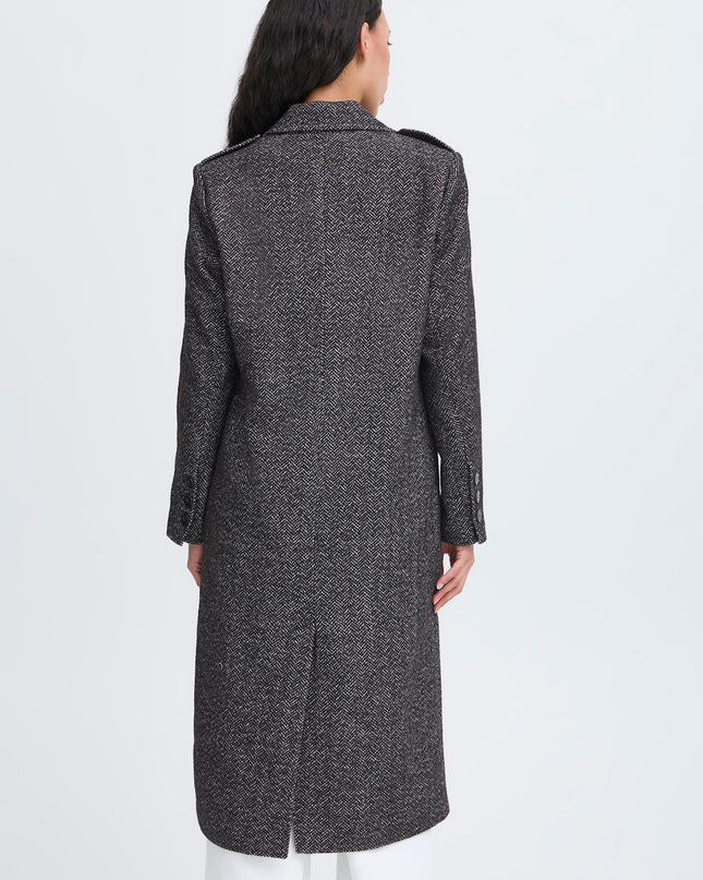 Emmalu Coat - Black Herringbone
