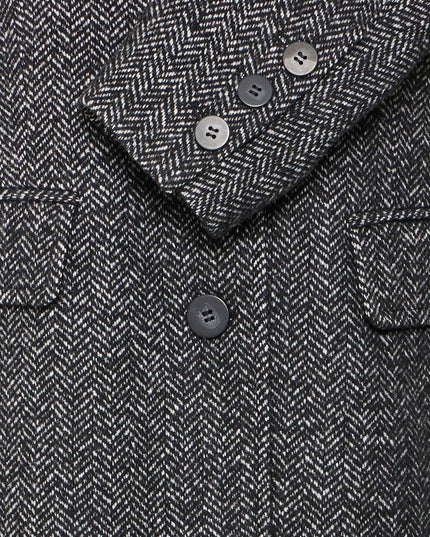 Emmalu Coat - Black Herringbone