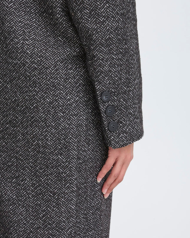 Emmalu Coat - Black Herringbone