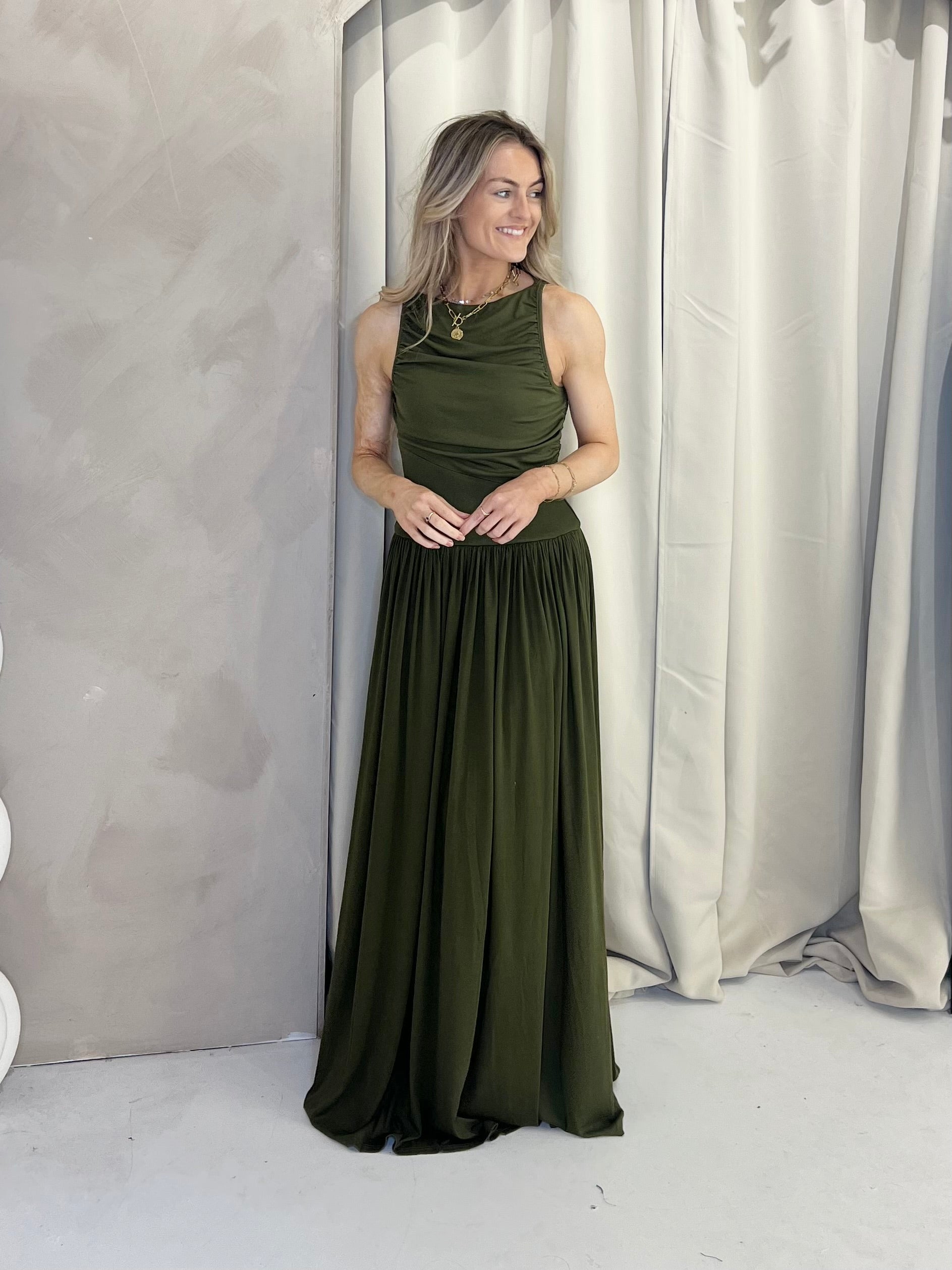 Stretch Maxi Dress - Forest Green Spoilt Belle Boutique Stretch Maxi Dress - Forest Green Spoilt Belle Boutique