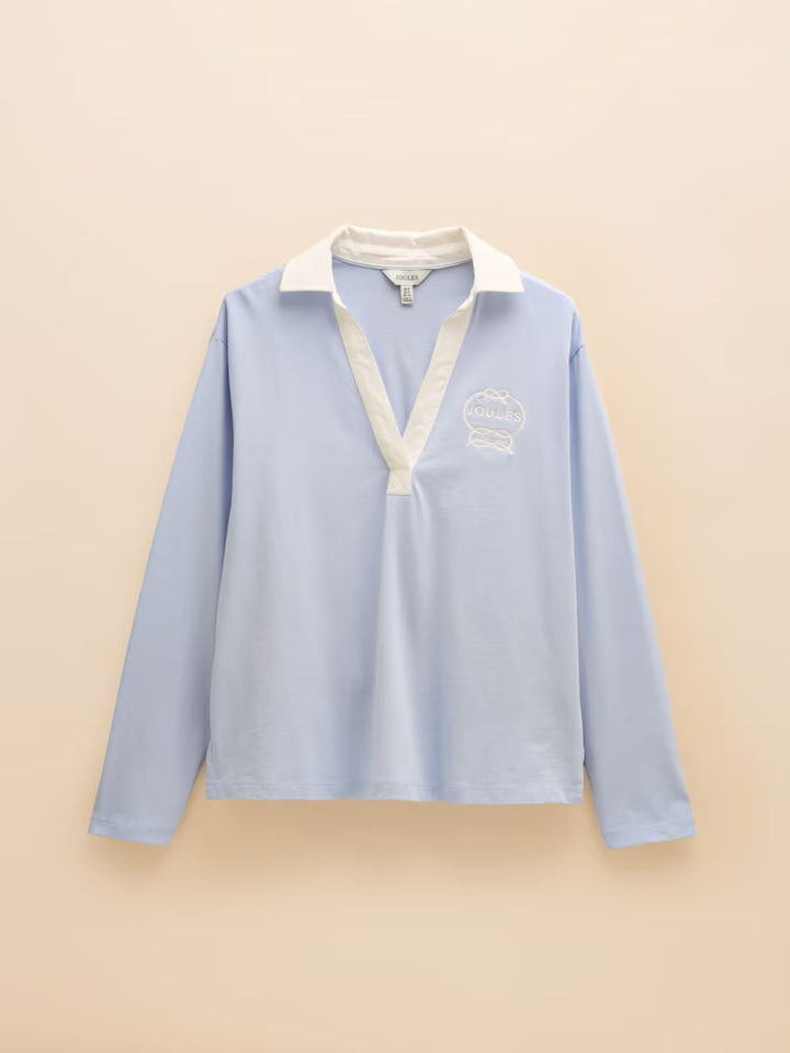 Tallie Cotton Collared Top - Blue