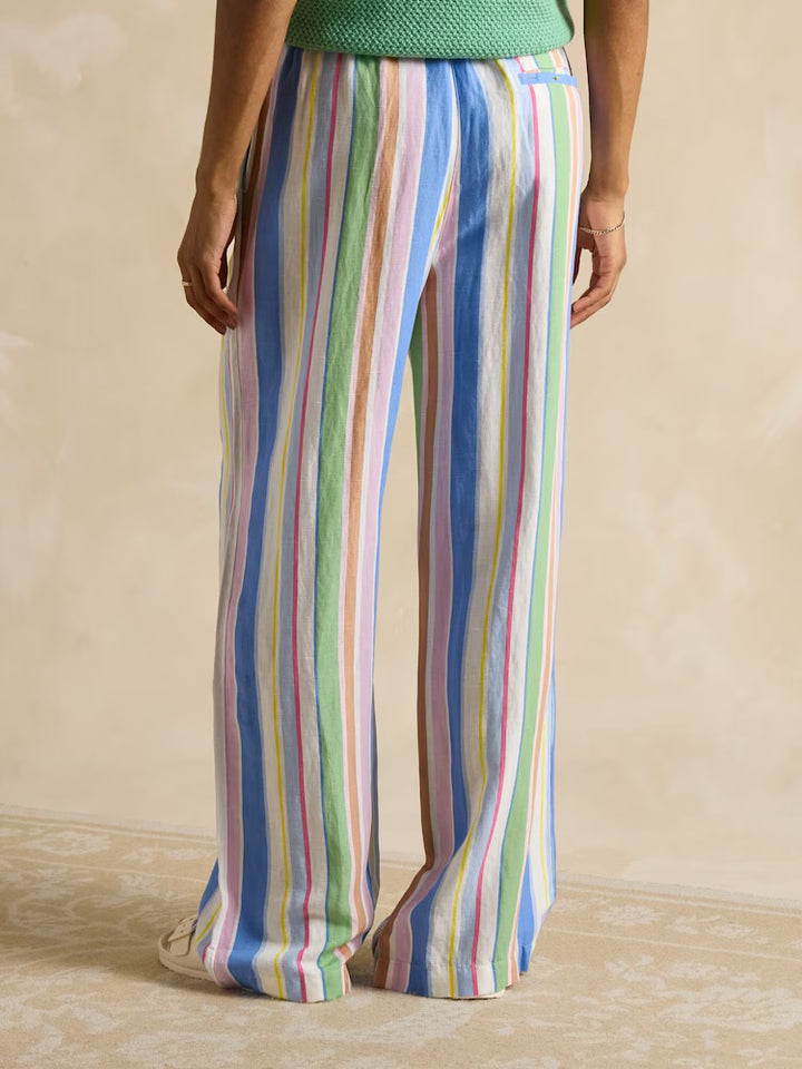 Linen Blend Trousers - Multi Stripe