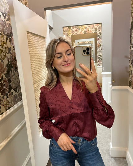 Guess Rita Buttons Shirt - Burgundy