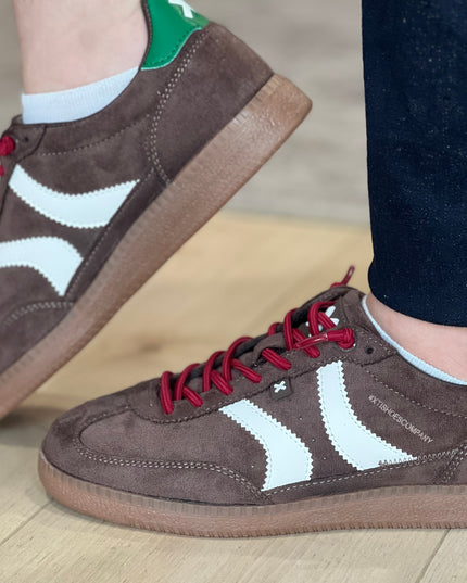 Colour Block Sneaker - Brown/Green