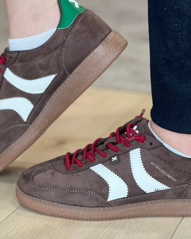 Colour Block Sneaker - Brown/Green