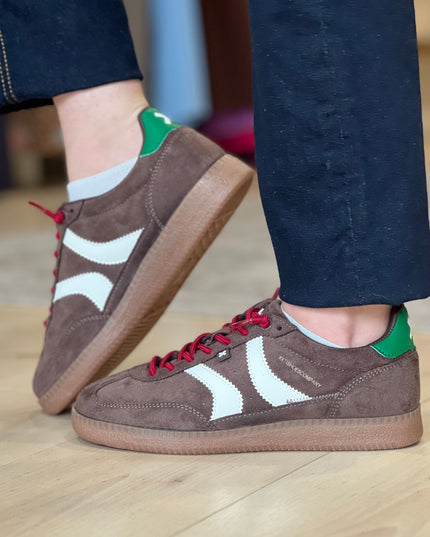 Colour Block Sneaker - Brown/Green