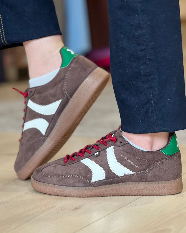 Colour Block Sneaker - Brown/Green
