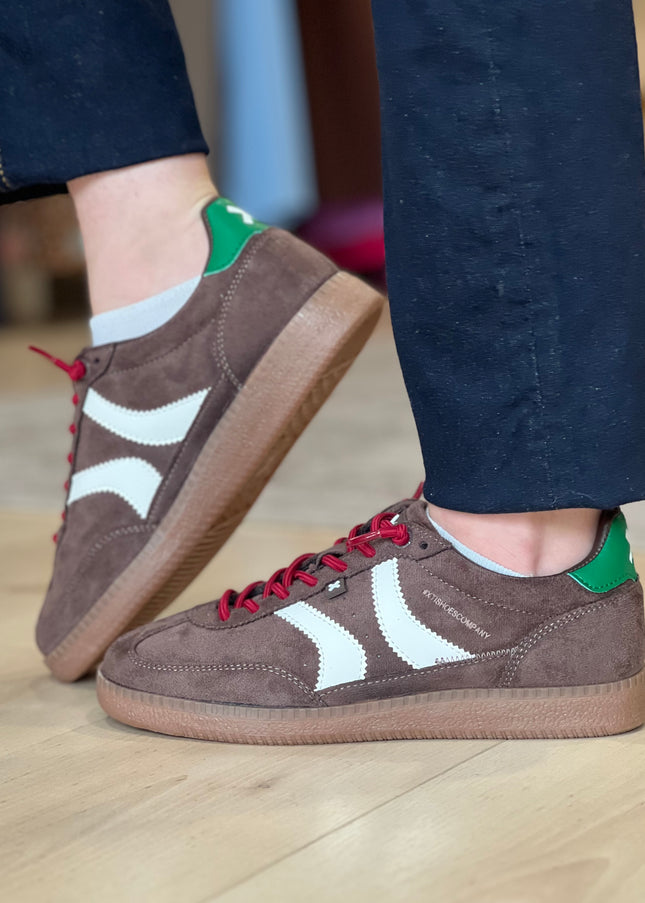 Colour Block Sneaker - Brown/Green