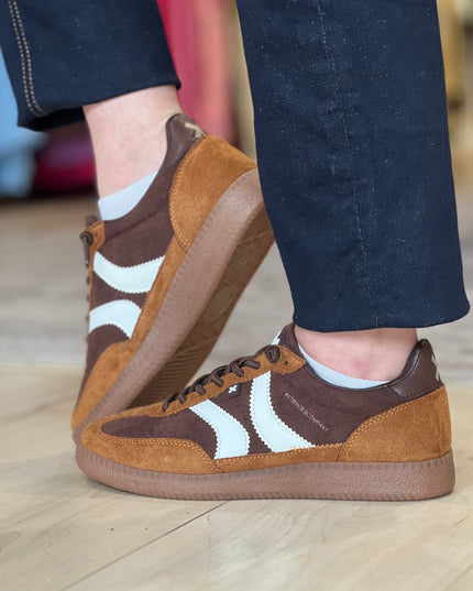Colour Block Sneaker - Brown/Camel