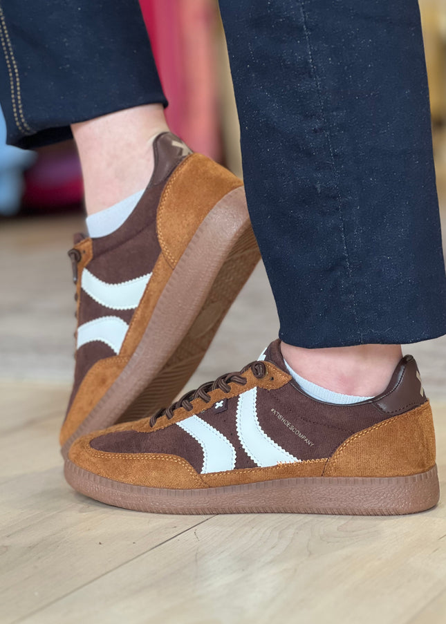 Colour Block Sneaker - Brown/Camel