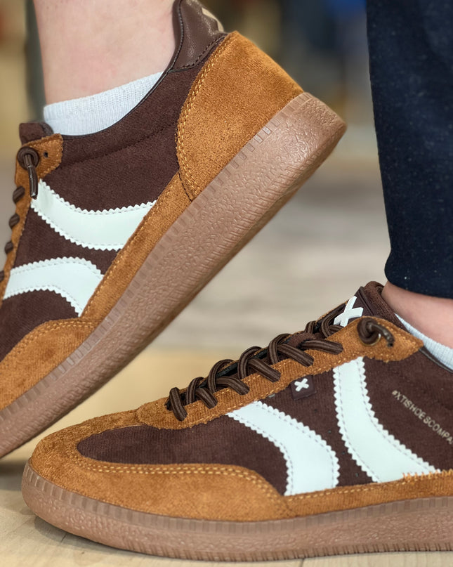 Colour Block Sneaker - Brown/Camel