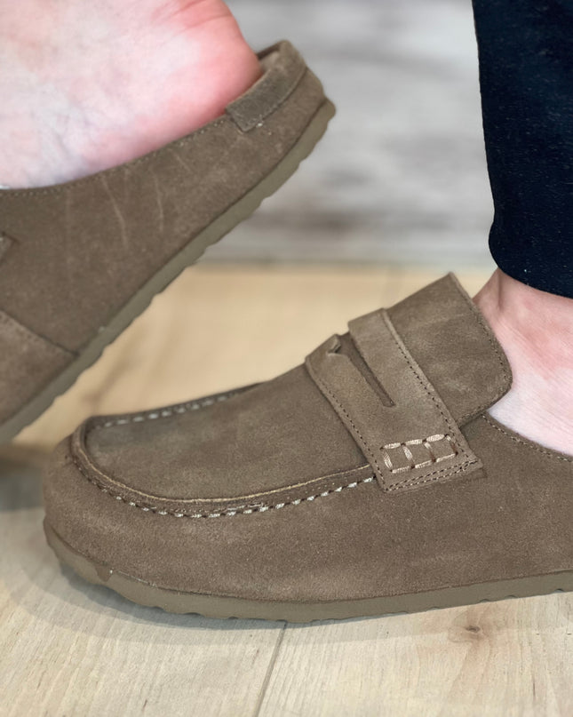 Suede Mule - Beige