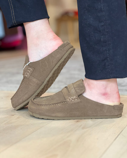 Suede Mule - Beige