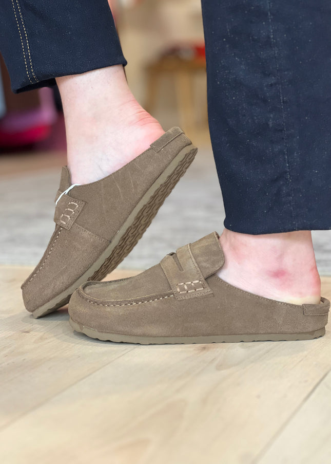 Suede Mule - Beige