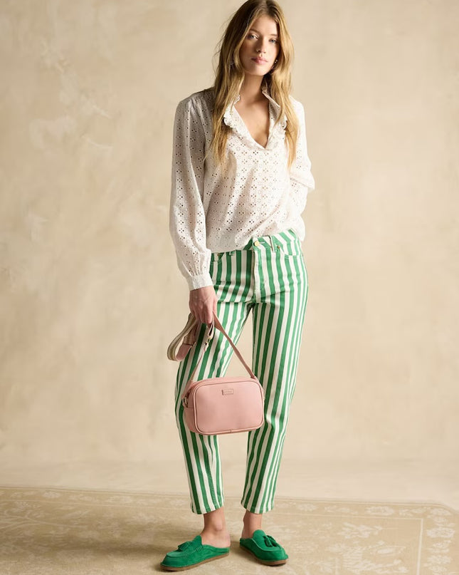 Joules Slim Straight Jeans - Green/White