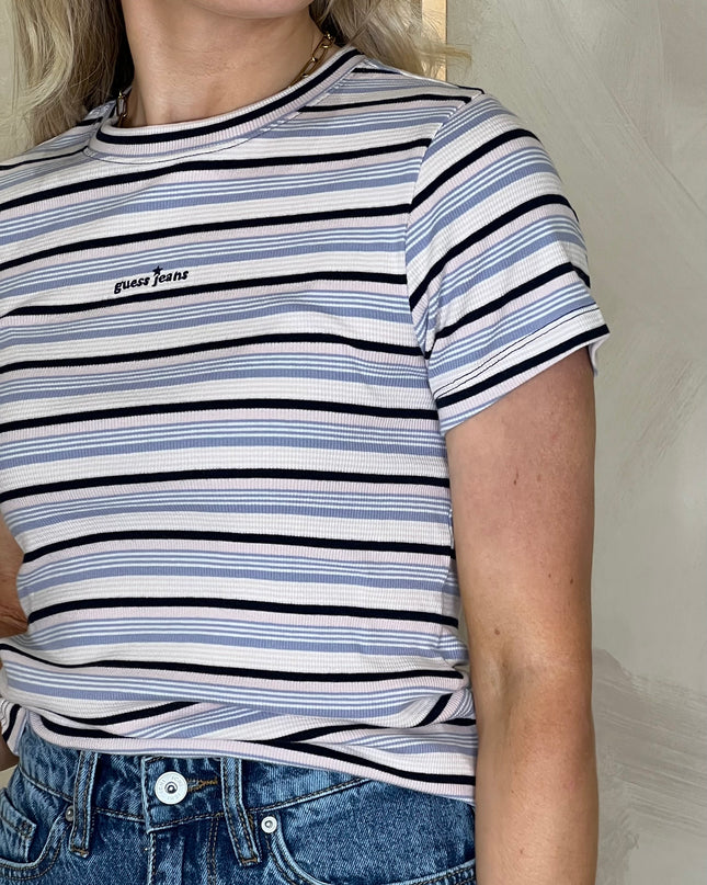 Guess Jeans Ribbed T-Shirt - Blue Multi