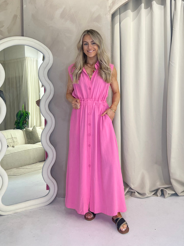 Carly Midi Dress - Pink
