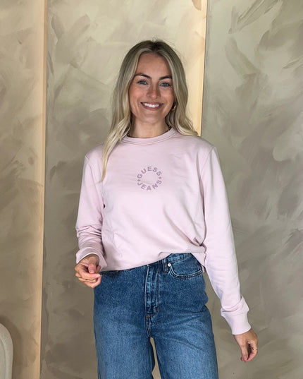 Guess Jeans Round Logo Sweatshirt - Pink