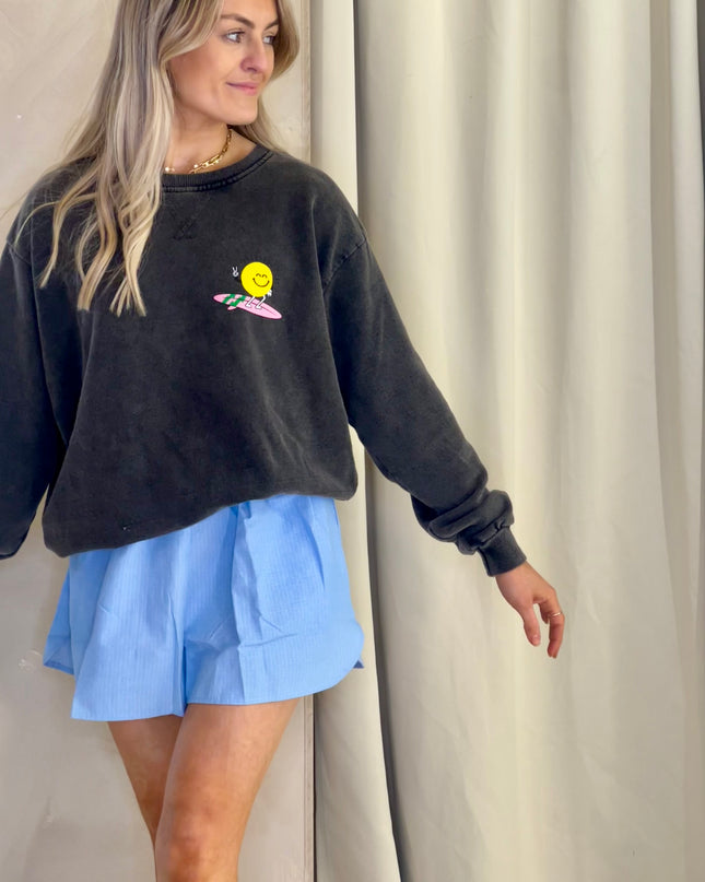 Wave Graphic Sweatshirt - Grey