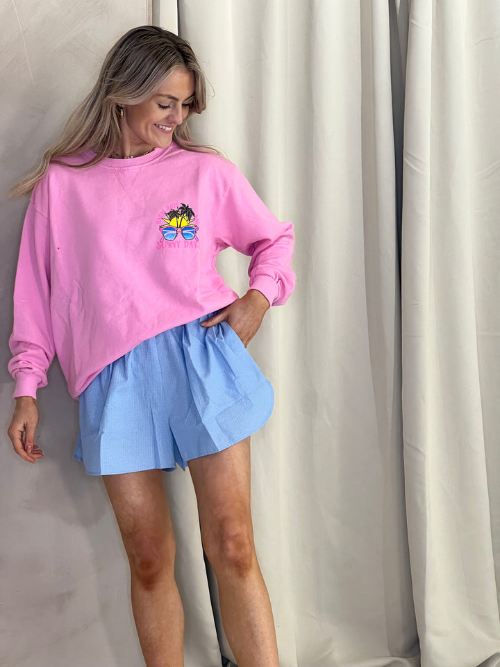 Sunny Graphic Sweatshirt - Pink
